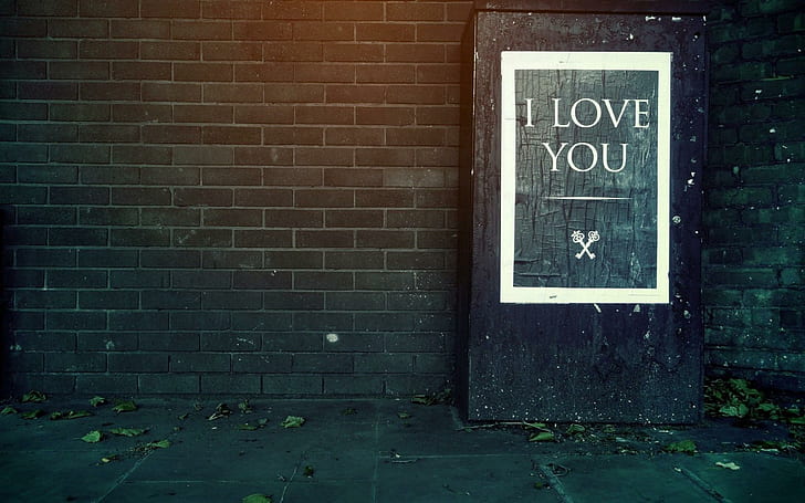 I Love You Girl, text, bricks, keys, Wall, Free HD Wallpaper