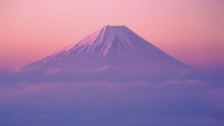 Mount Fuji Cherry Blossoms, mac os x lion, mount fuji Free HD Wallpaper