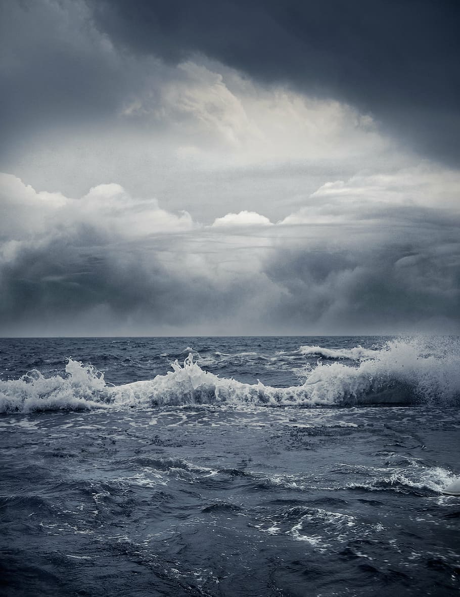 Pixabay Free Illustrations, power in nature, storm, sea, wave Free HD Wallpaper