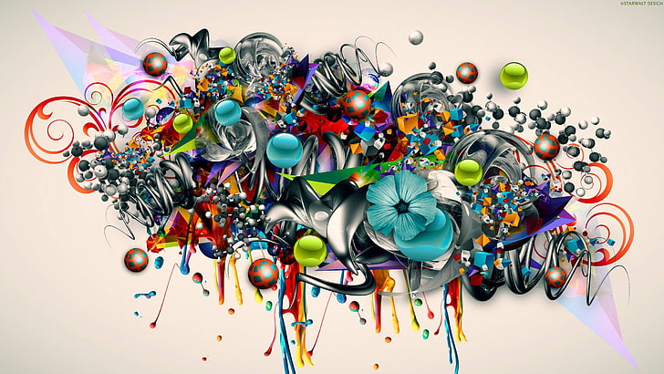 RGB Trippy, still life, large group of objects, art and craft, temptation Free HD Wallpaper