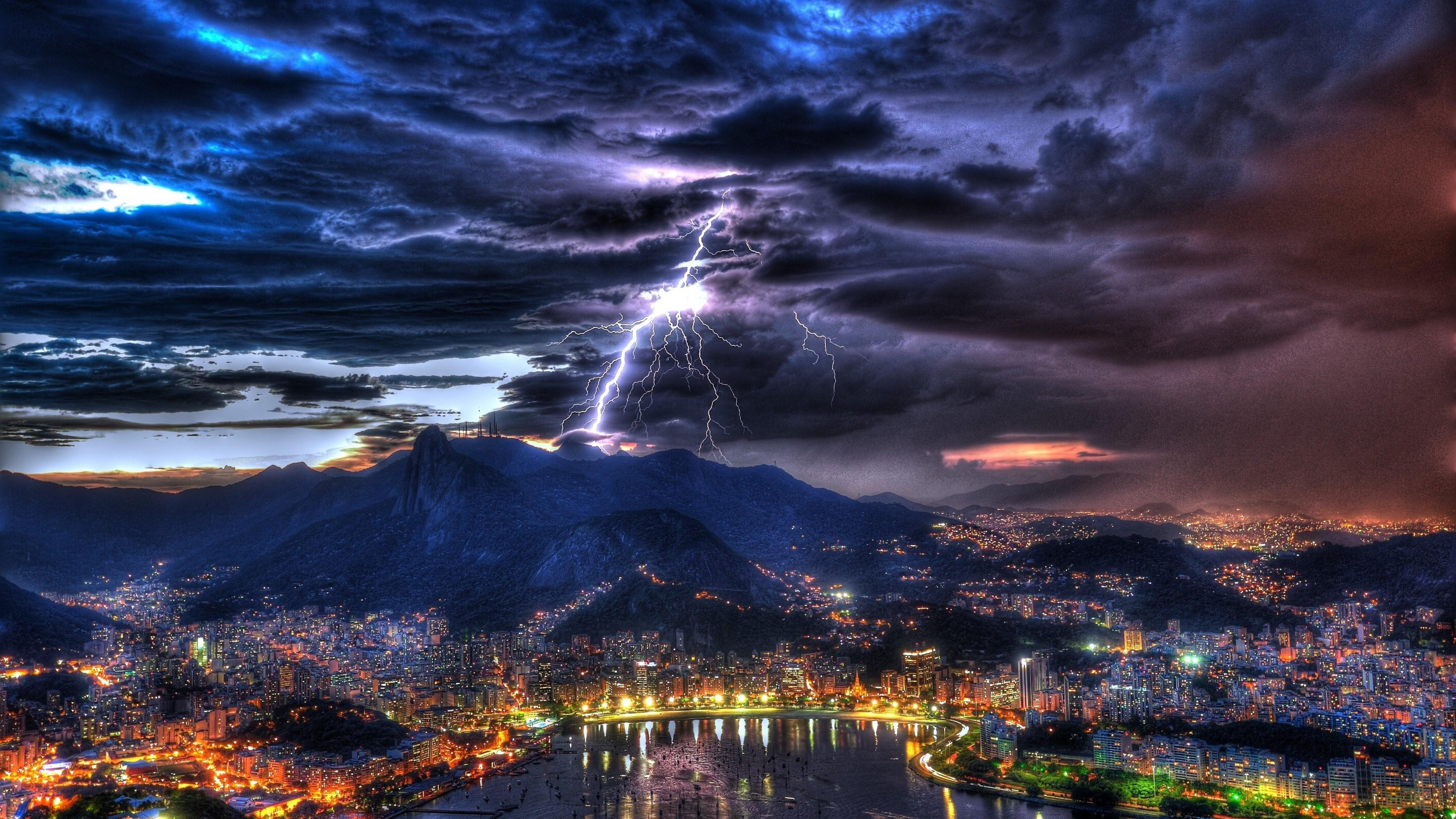 Rio De Janeiro Night, brazil, city lights, lightning, nightlife