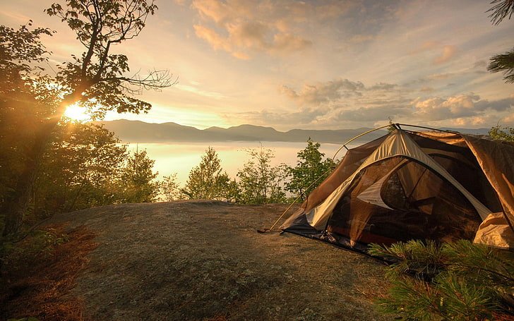 RV Camping, nature, leisure activity, tranquility, relaxation Free HD Wallpaper