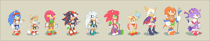 Sonic Boom Gender Swap, in a row, panoramic, celebration, indoors Free HD Wallpaper