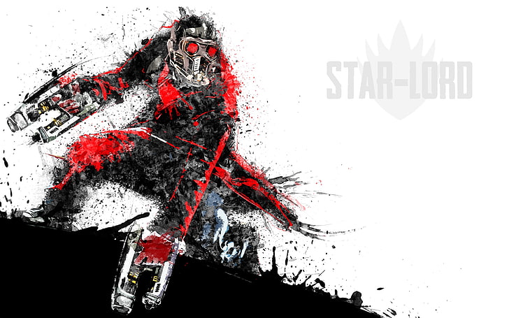 starlord, white background, red, social issues Free HD Wallpaper