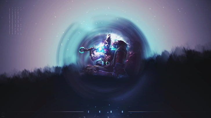 VI and Ekko, men, summoners rift, illuminated, sky Free HD Wallpaper