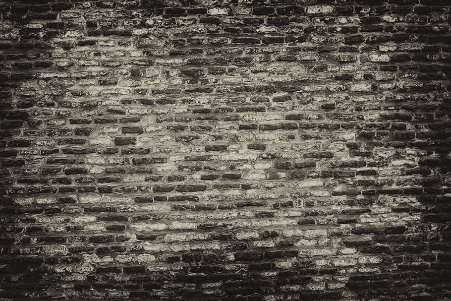 Vintage White Brick Wall, closeup, nature, blackandwhite, photo Free HD Wallpaper