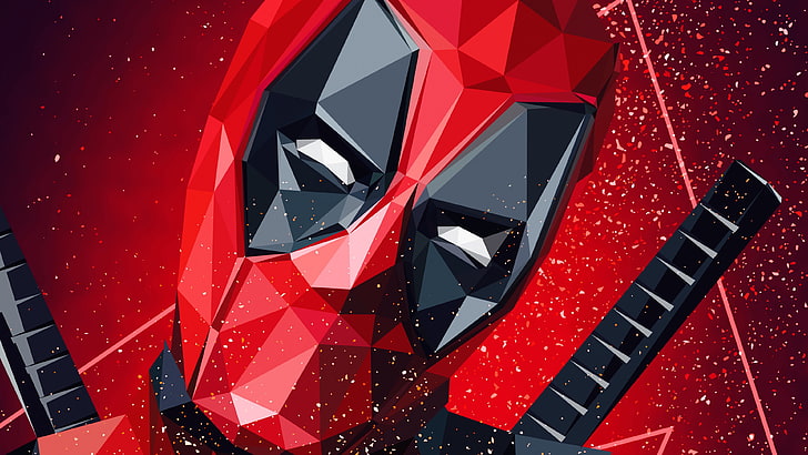 Awesome Deadpool, artwork, deadpool, lowpoly Free HD Wallpaper