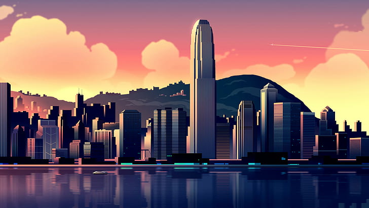 Cityscape Sculpture, horizon, 16bit, hong kong Free HD Wallpaper