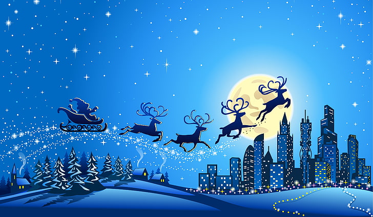 Free Animated Musical Christmas Cards, christmas, cartoon, ice town, holiday Free HD Wallpaper