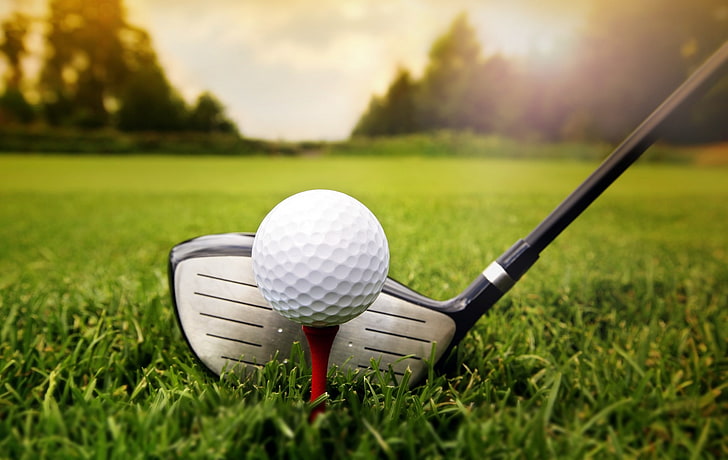 golf ball, outdoors, teeing off, golf club