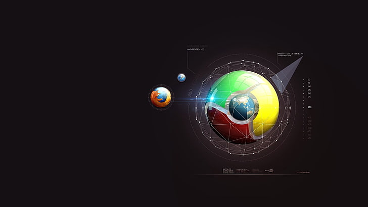 Google Chrome Logo Black, internet, technology, minimalism, blue