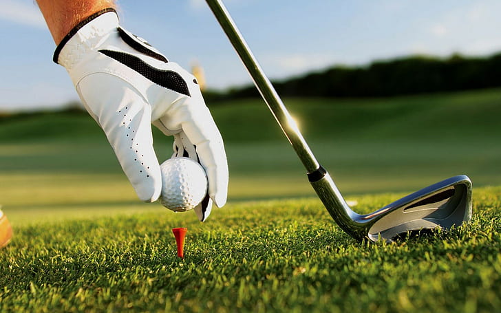 grass, golf, club, ball Free HD Wallpaper