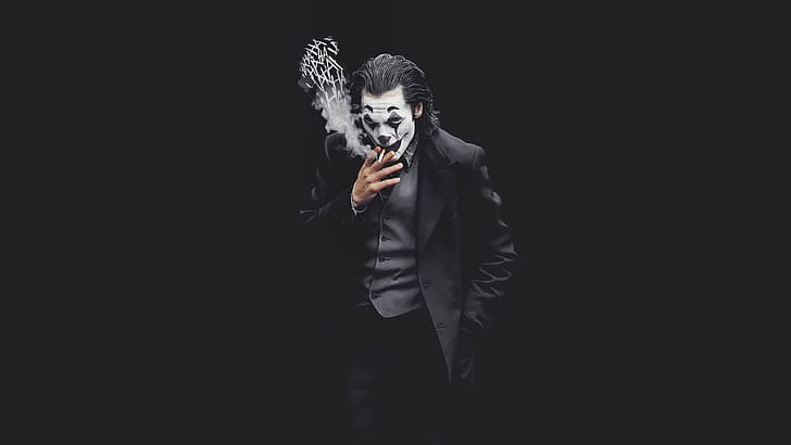 Joker Smoking Cigar, black, joker, smoking, joaquin phoenix Free HD Wallpaper