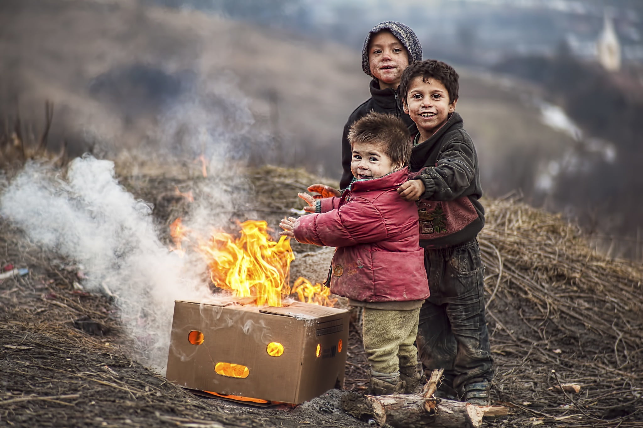 kids, portrait, vacations, smiling