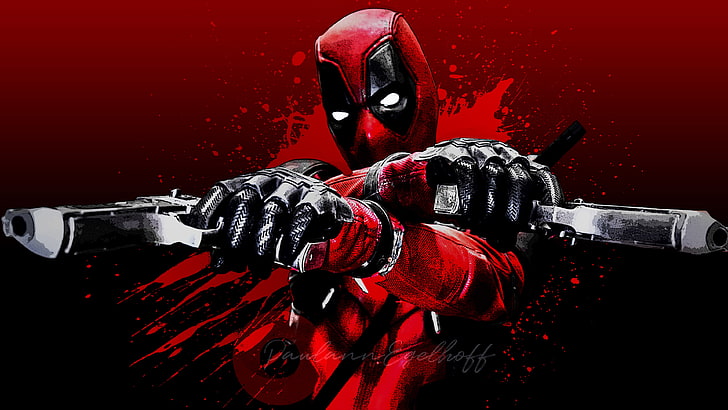 Marvel Deadpool Cartoon, celebration, aggression, protection, studio shot Free HD Wallpaper