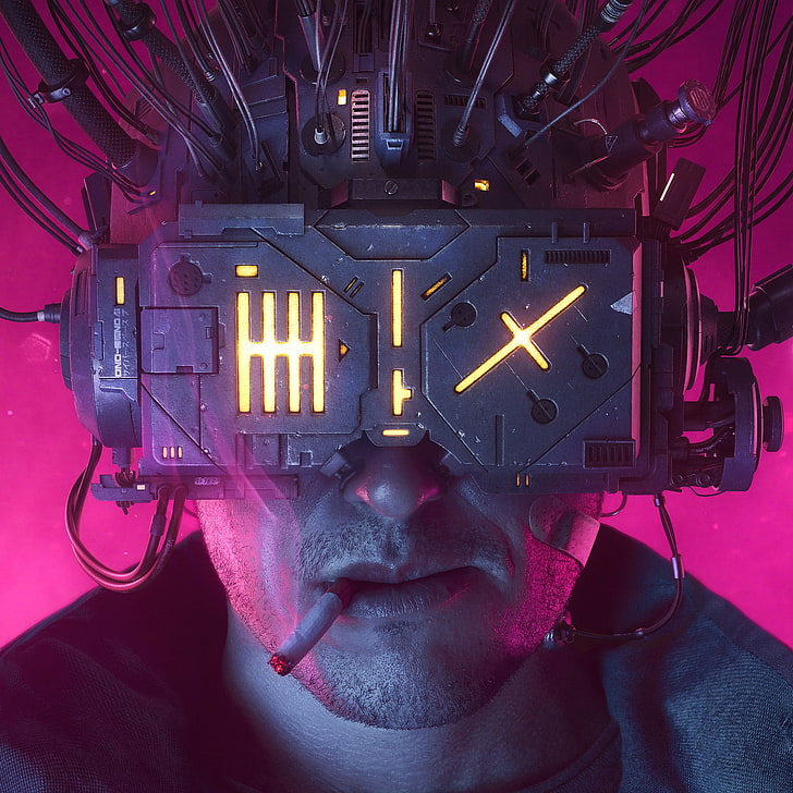 Neuromancer, mid adult, males, technology, front view