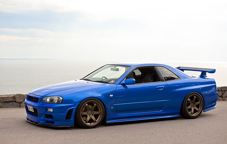 Nissan Skyline R34 Turbo, water, no people, stanceworks, gtr Free HD Wallpaper