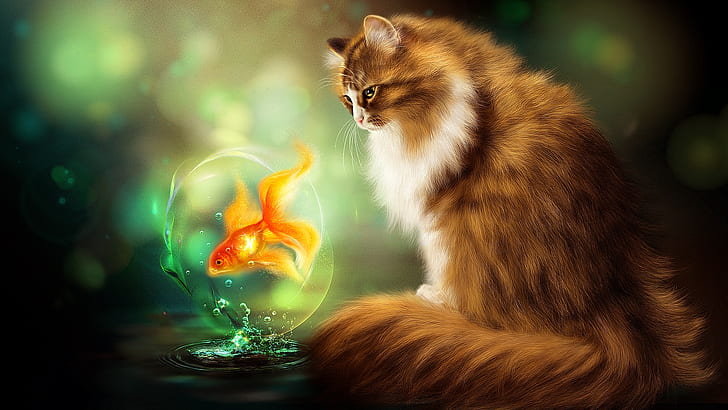 painting art, painting, fish, fantasy art Free HD Wallpaper