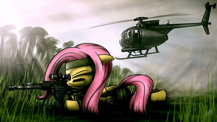 Pegasus Ponies, little, fluttershy, cartooncomic, helicopter Free HD Wallpaper