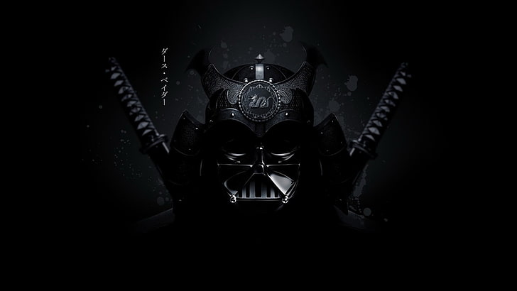 Samurai Boba Fett, dark, retro styled, black background, darth Free HD Wallpaper