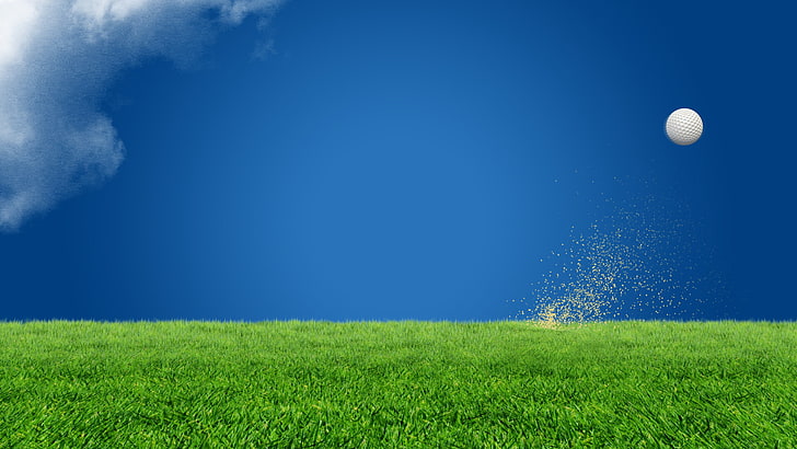 sky, golf ball, land, hitting Free HD Wallpaper