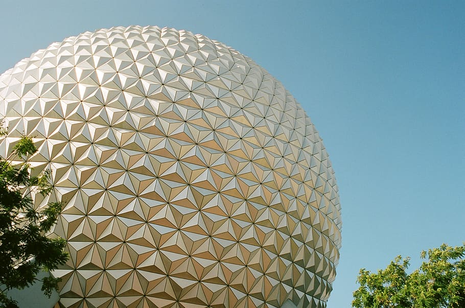Spaceship Earth at Epcot, pattern, day, religion, belief Free HD Wallpaper