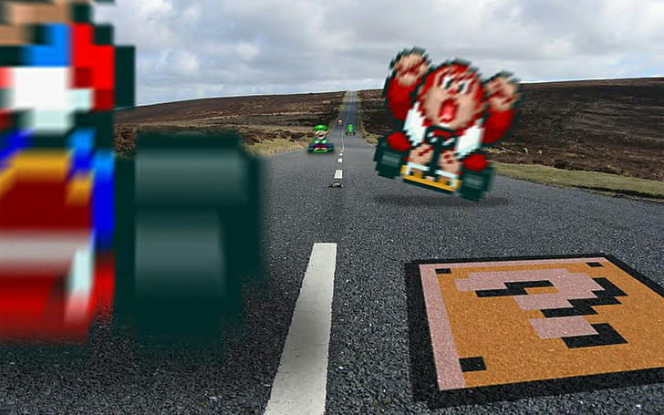 Stop Sign Pixel Art, Kart, video, bit, Mario Free HD Wallpaper