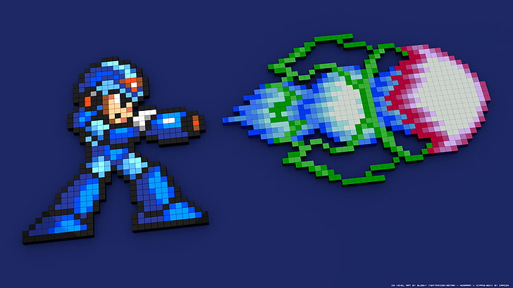 Super Mario 16-Bit, 8bit, video games, 3d blocks, mega man x Free HD Wallpaper