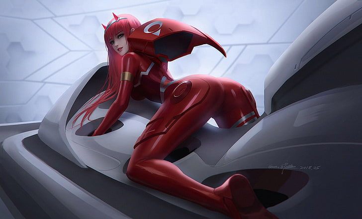 Zero Two PS4, reflection, darling in the franxx, mode of transportation, day Free HD Wallpaper