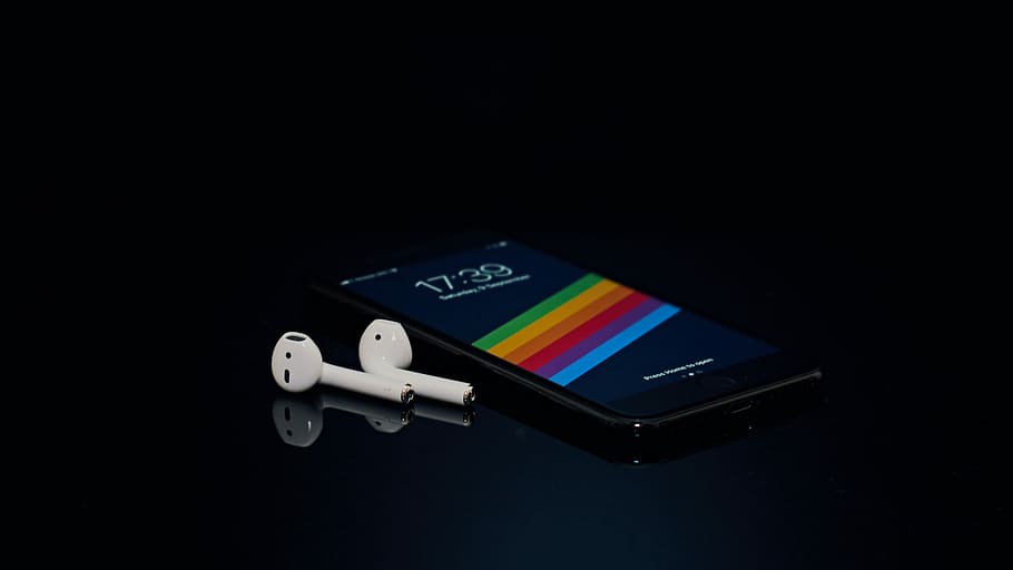 android, white, studio shot, airpods Free HD Wallpaper