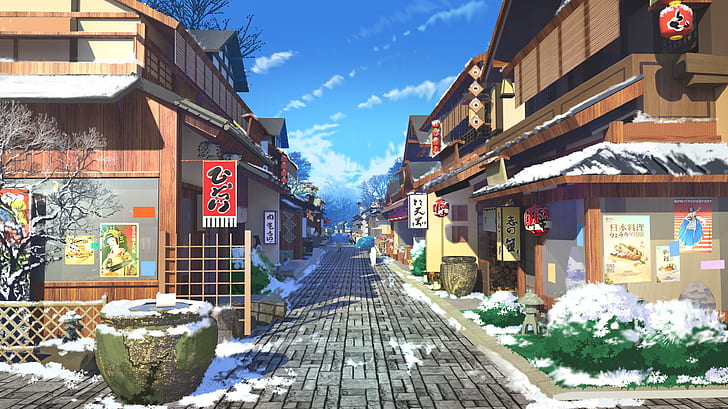 Anime House Inside, original, anime, winter, house Free HD Wallpaper