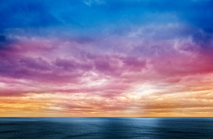 Beautiful Sky Rainbow Clouds, summer, textured, shore, cloud  sky Free HD Wallpaper
