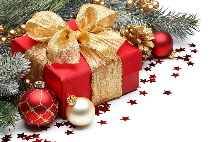 Christmas Gift Bow, celebration event, tree, box  container, bumps Free HD Wallpaper