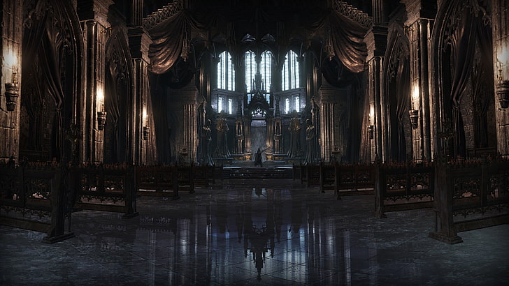 Dark Souls III, indoors, lighting equipment, religion, tiled floor