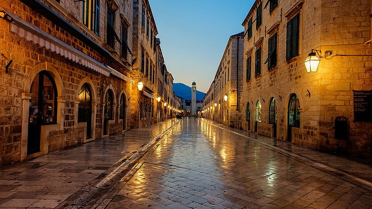 Dubrovnik Accommodation Old Town, landscape, ancient, nature, dusk Free HD Wallpaper