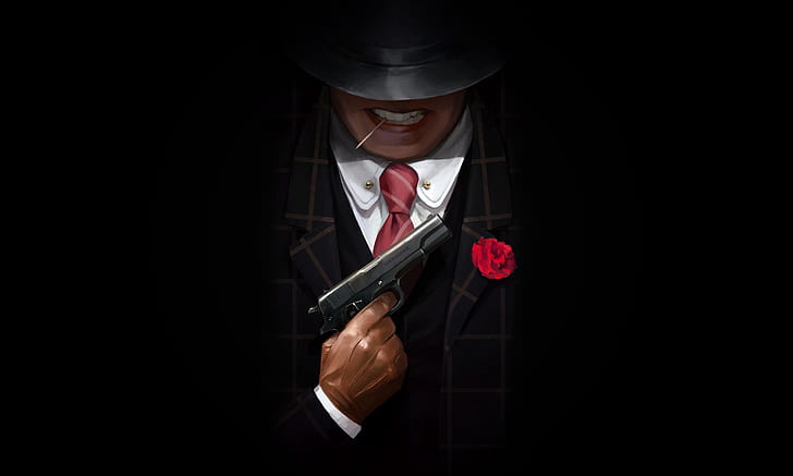 Gangster Street Art, gun, art, mafia, vladimir malakhovskiy Free HD Wallpaper