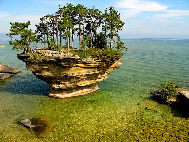 Rocks Mich, island, nature, beaches, art