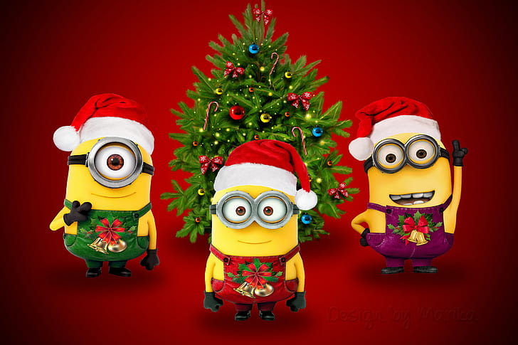 Santa Minion, christmas, design by marika, minions, xmas