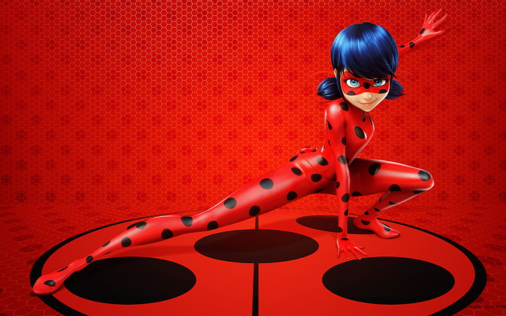 Tales of Ladybug and Cat Noir, standing, bangs, females, colored background Free HD Wallpaper