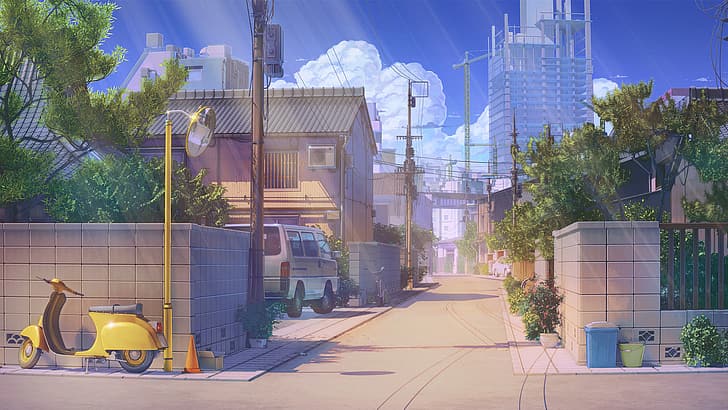 visual novel, artwork, building, sunlight Free HD Wallpaper