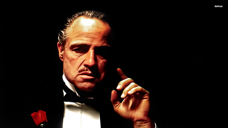 Vito Corleone Art, front view, copy space, mature men, vito corleone Free HD Wallpaper