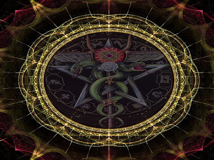 wiccan, merged, abstract, framed Free HD Wallpaper