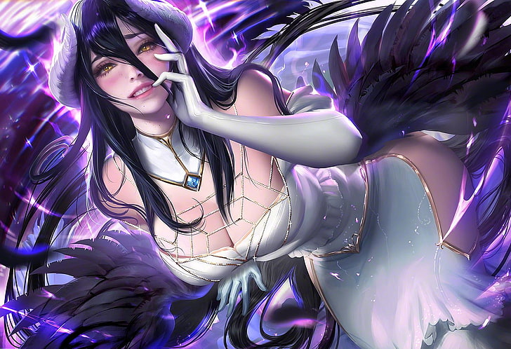 Albedo Anime Girl, purple, one person, multi colored, full frame Free HD Wallpaper