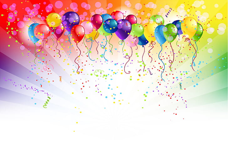 Beautiful Happy Birthday Balloons, birthday, balloon, happy, colorful