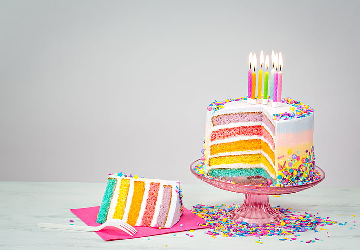 Birthday Cake 100 Candles, food and drink, temptation, candle, happy birthday Free HD Wallpaper