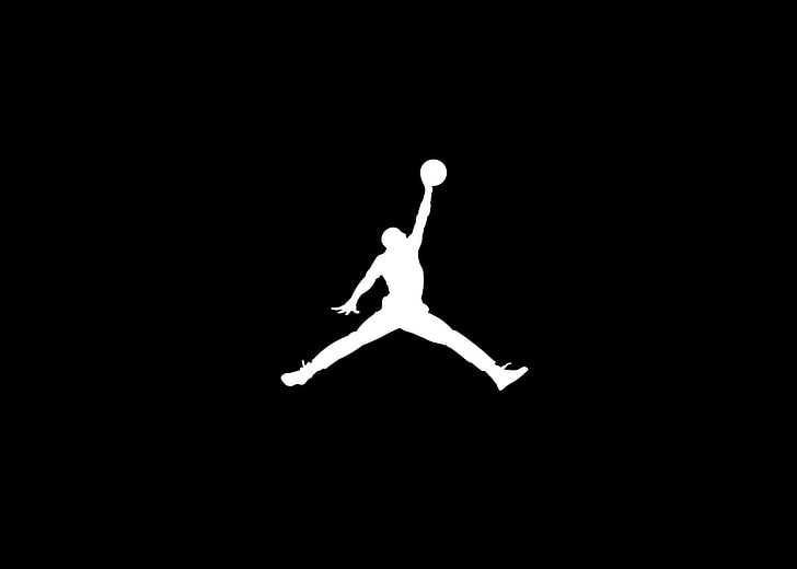 Black Jumpman Logo, basketball, air, nature, shape Free HD Wallpaper