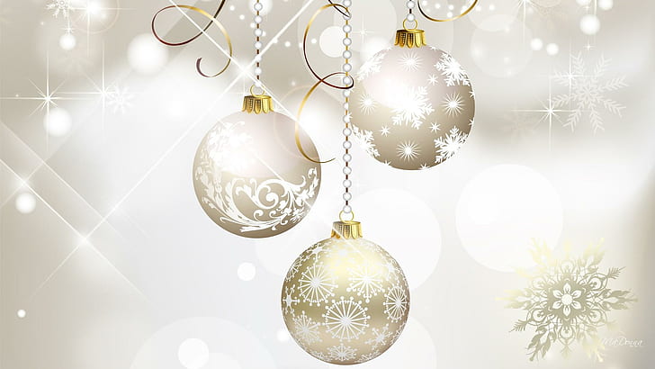 Christmas Balls, sophisticated, christmas, luxury, silver Free HD Wallpaper