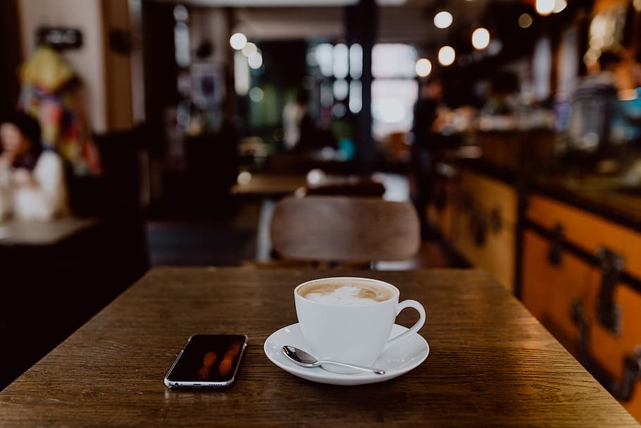 Colorful Coffee Cup, coffee  drink, wood  material, coffee cup, indoors Free HD Wallpaper