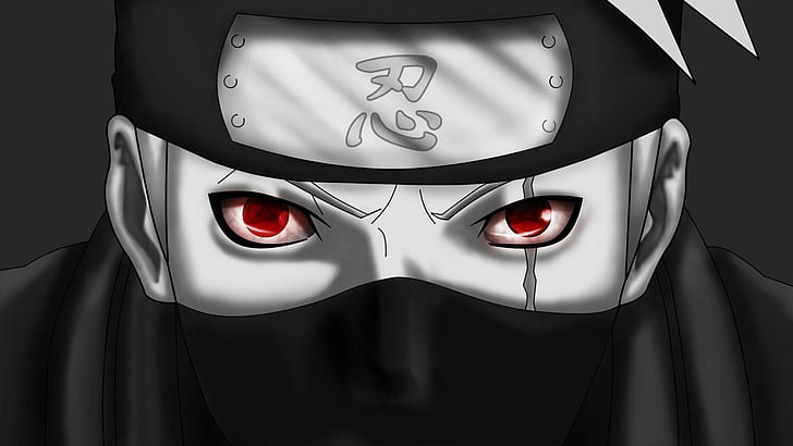 Cool Anime Naruto Kakashi, red, sharingan, representation, mask  disguise Free HD Wallpaper