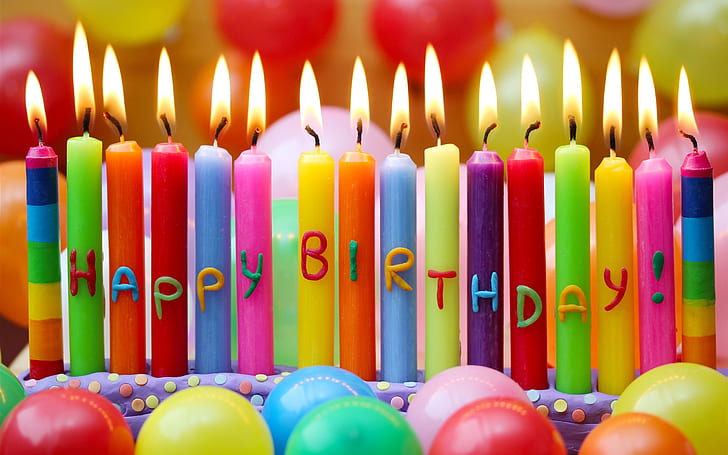 Cool Birthday Candles, birthday, colorful, happy, candles Free HD Wallpaper